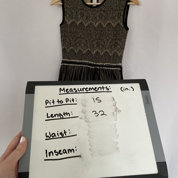 Weston Wear Anthropologie boho black tan knit dress women's size XS sleeveless - Picture 9 of 12